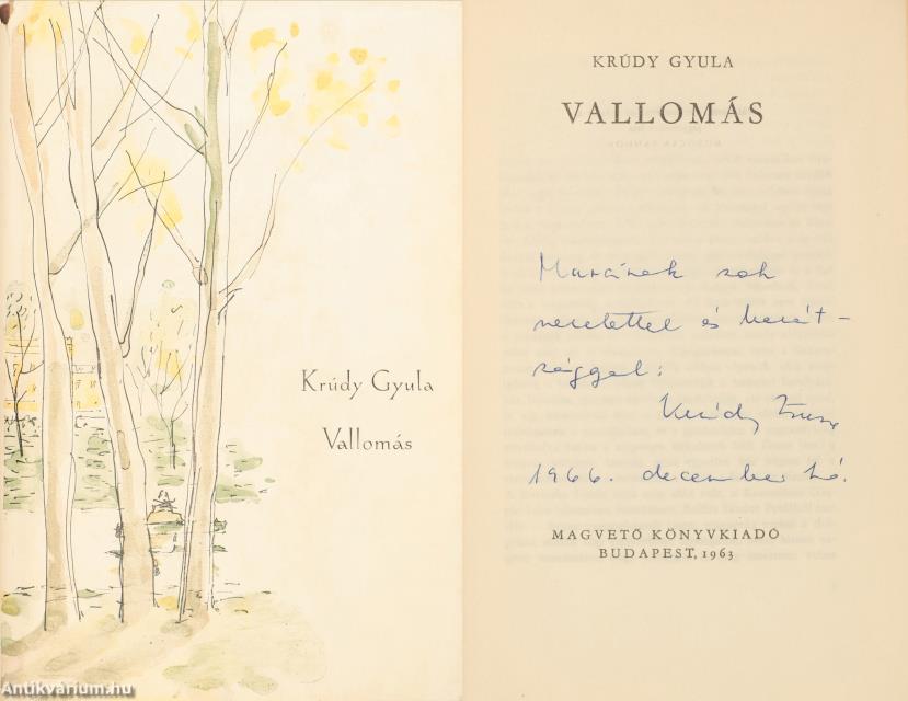 Vallomás (dedikált példány)