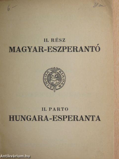 Az eszperantó világnyelv teljes kéziszótára II.