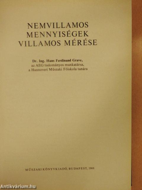 Nemvillamos mennyiségek villamos mérése