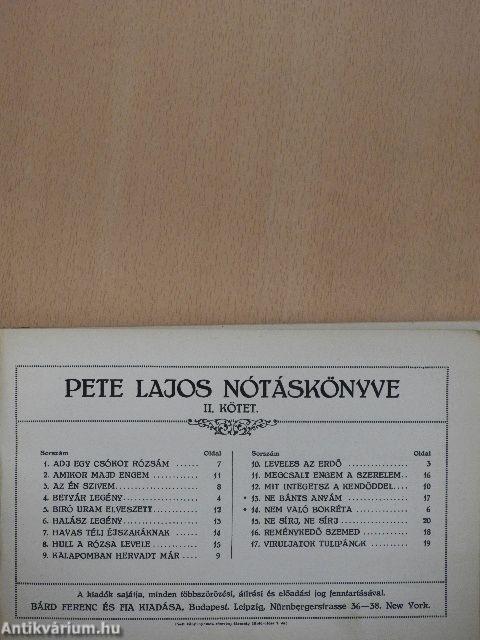 Pete Lajos nótáskönyve II.