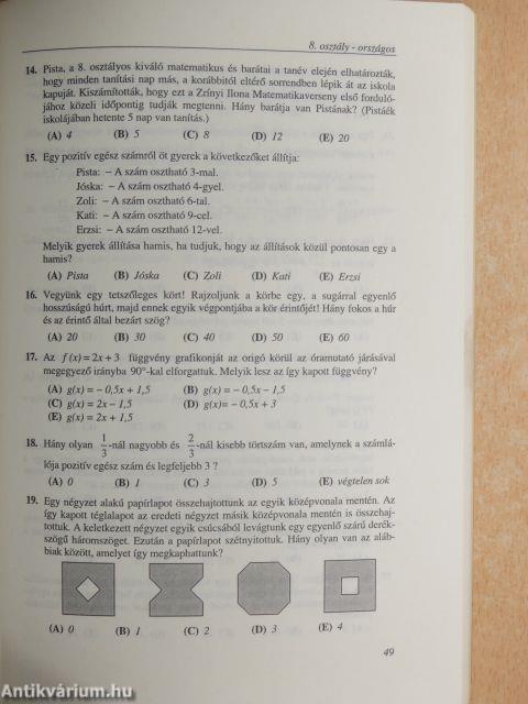 Matematikai versenytesztek '95