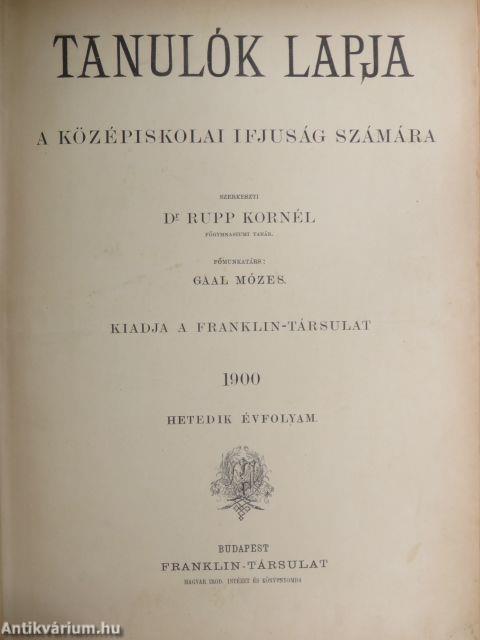 Tanulók lapja 1899. szeptember-1900. szeptember