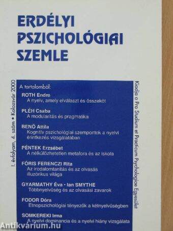 Erdélyi Pszichológiai Szemle 2000/4.