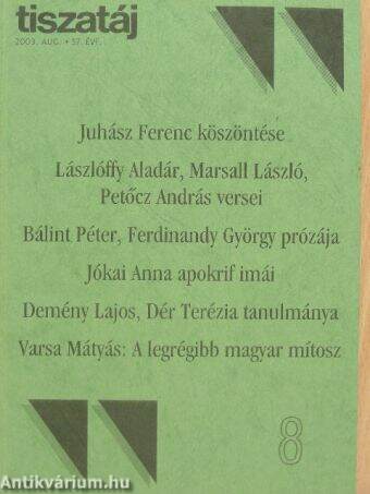 Tiszatáj 2003. augusztus