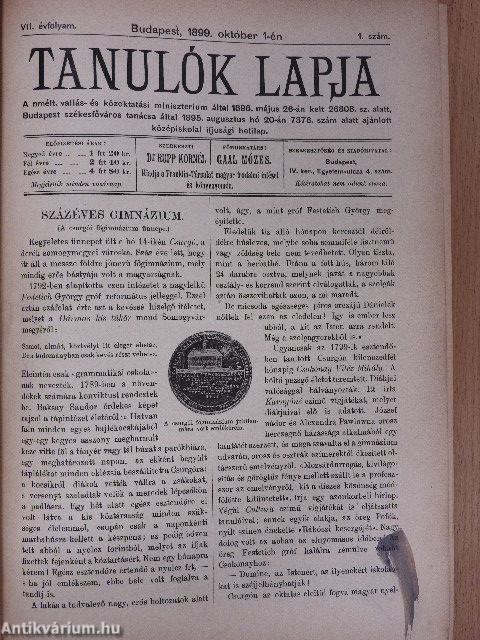 Tanulók lapja 1899. szeptember-1900. szeptember