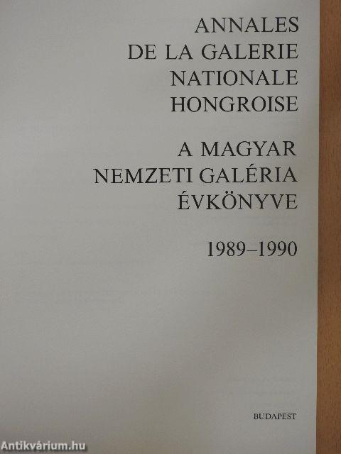 A Magyar Nemzeti Galéria Évkönyve 1989-1990