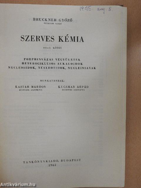 Szerves kémia III/2. (töredék)