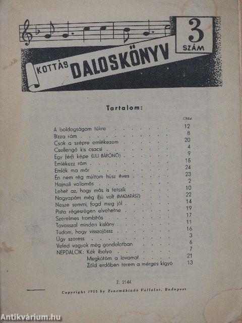 Kottás daloskönyv 3.