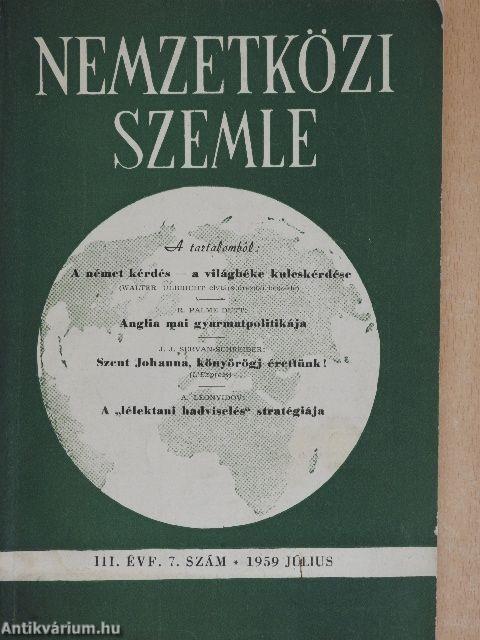 Nemzetközi Szemle 1959. július