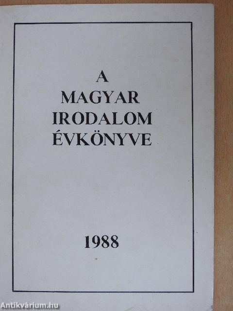 A Magyar Irodalom Évkönyve 1988