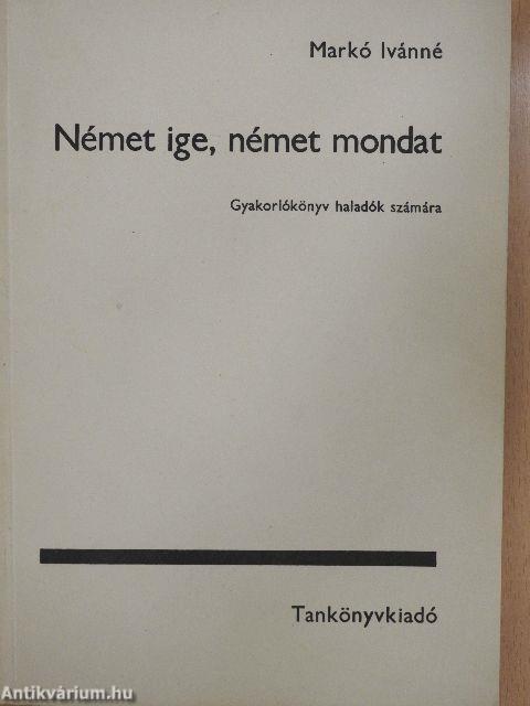 Német ige, német mondat