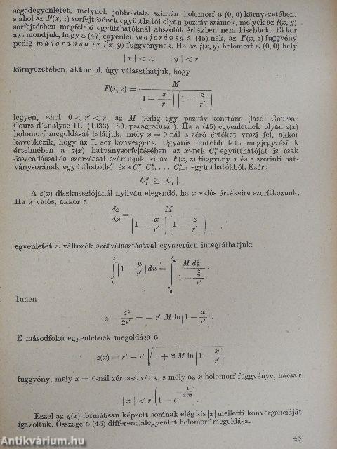 Előadások a közönséges differenciálegyenletek elméletéről