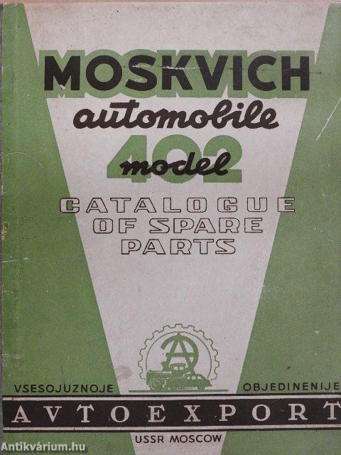 Moskvich-402 Automobile Catalogue of Spare Parts