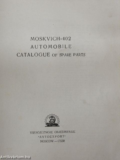 Moskvich-402 Automobile Catalogue of Spare Parts