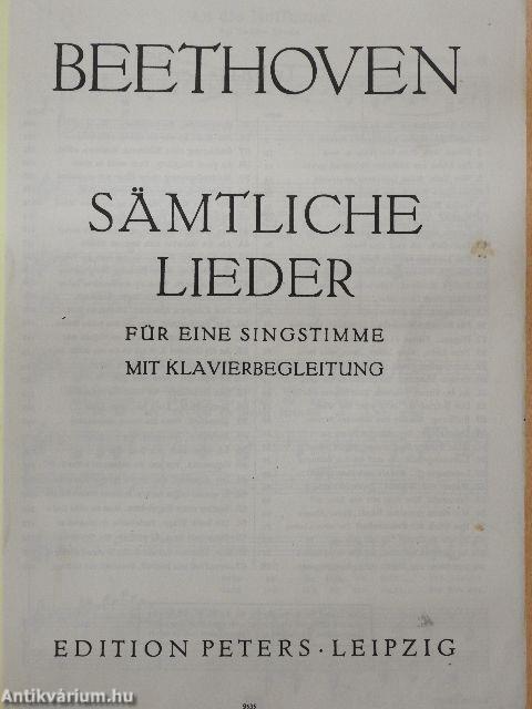 Sämtliche Lieder für eine Singstimme mit Klavierbegleitung