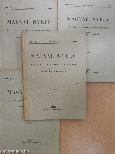 Magyar nyelv 1962/1-4.