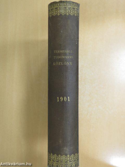 Természettudományi Közlöny 1901. január-december/Pótfüzetek a Természettudományi Közlönyhöz 1901. január-december