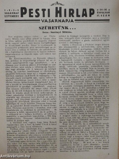 A Pesti Hirlap Vasárnapja 1932. szeptember 11.