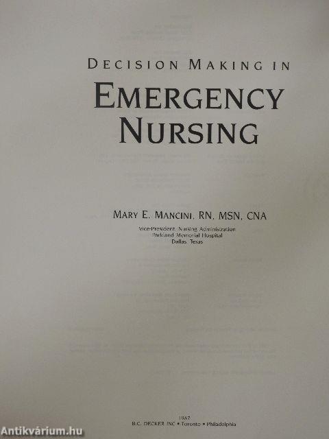 Decision Making in Emergency Nursing