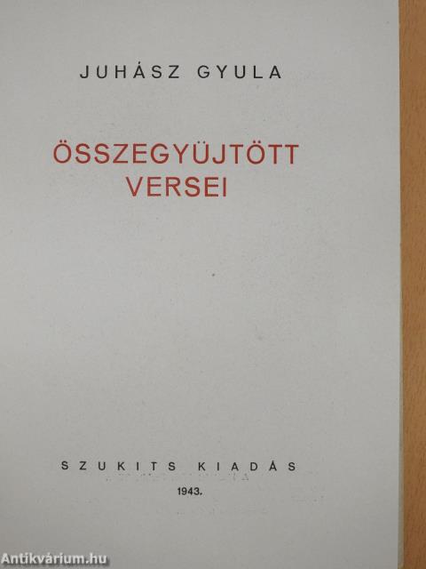 Juhász Gyula összegyüjtött versei