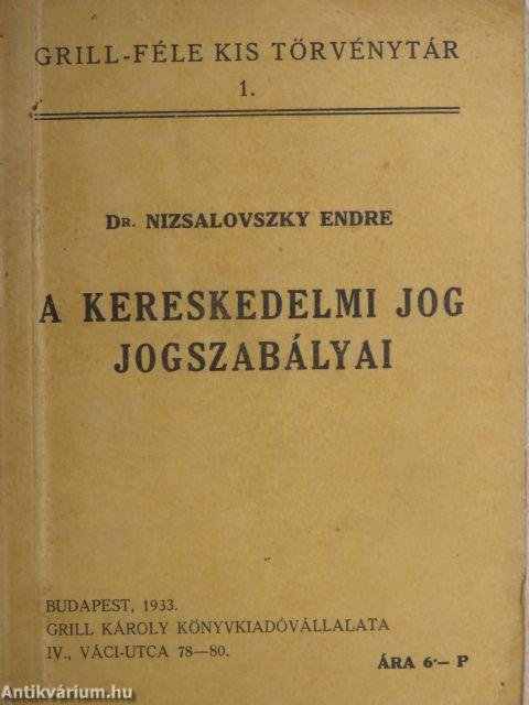 A magyar kereskedelmi jog jogszabályai