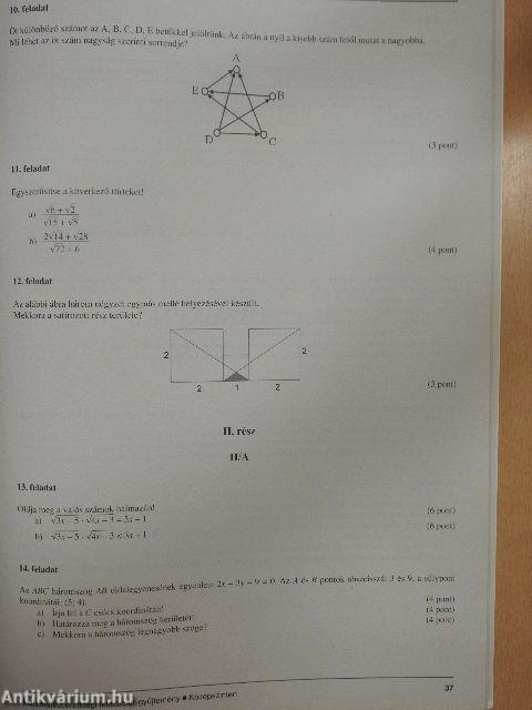 Matematika érettségi feladatsor-gyűjtemény - Középszinten