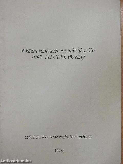 A közhasznú szervezetekről szóló 1997. évi CLVI. törvény