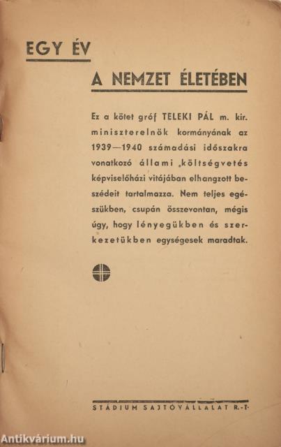 Egy év a nemzet életében