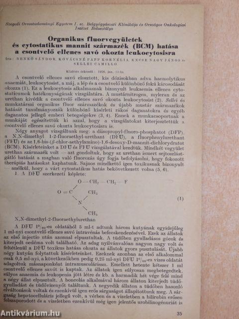 Különlenyomatok a Kísérletes Orvostudomány számaiból 1952., 1954., 1955., 1957 (5 db)