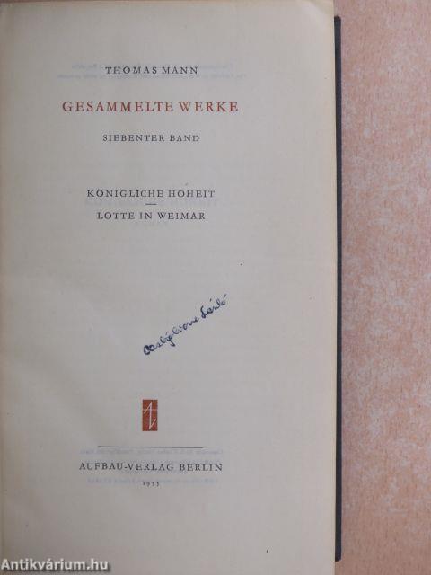 Thomas Mann Gesammelte Werke in zwölf Bänden 7. (Dr. Castiglione László könyvtárából)