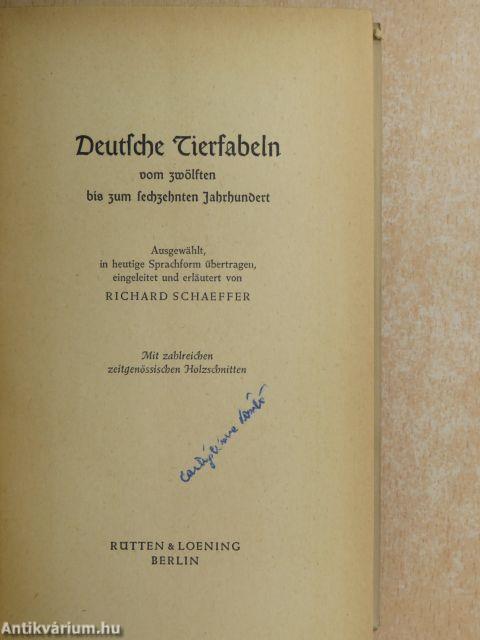 Deutsche Tierfabeln (gótbetűs) (Dr. Castiglione László könyvtárából)