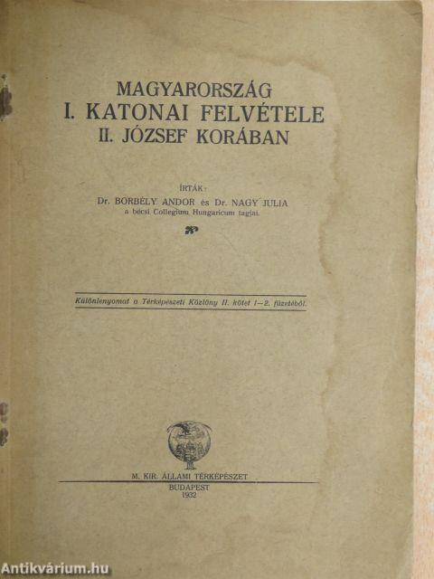 Magyarország I. katonai felvétele II. József korában (Rassy Tibor könyvtárából)