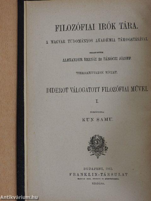 Diderot válogatott filozófiai művei I.