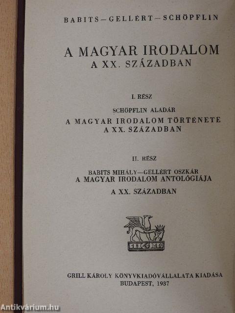 A magyar irodalom története a XX. században