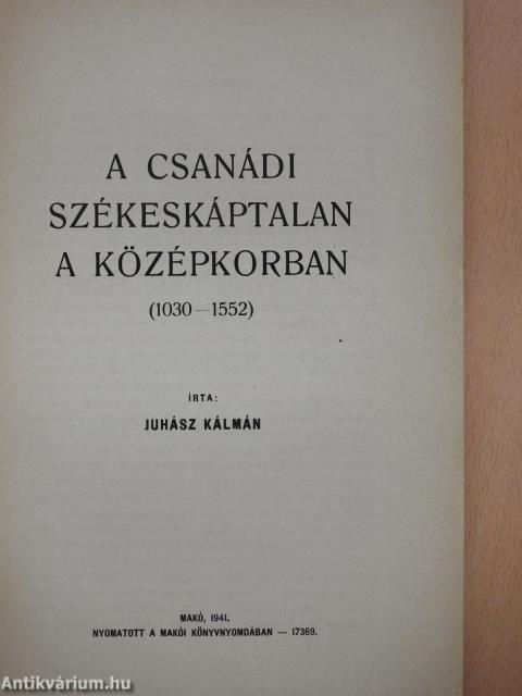 A csanádi székeskáptalan a középkorban