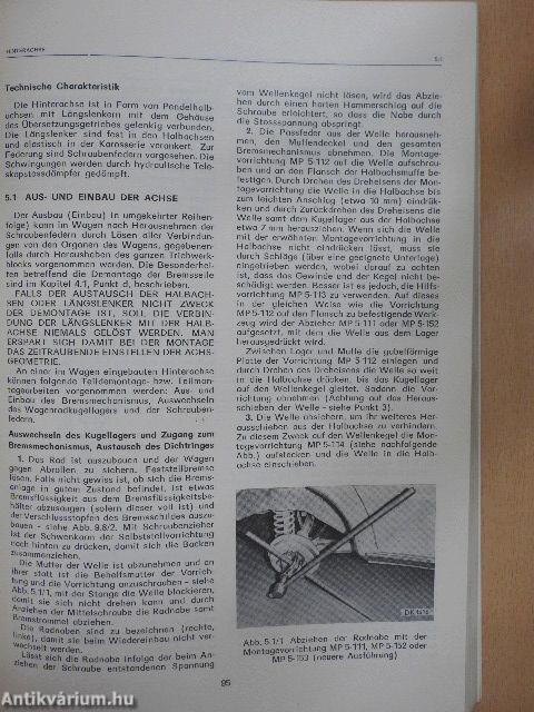 Werkstättenhandbuch für Personenkraftwagen Skoda 105 S, 105 L, 120 L, 120 LS