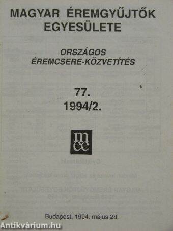 Országos éremcsere-közvetítés 1994/2.