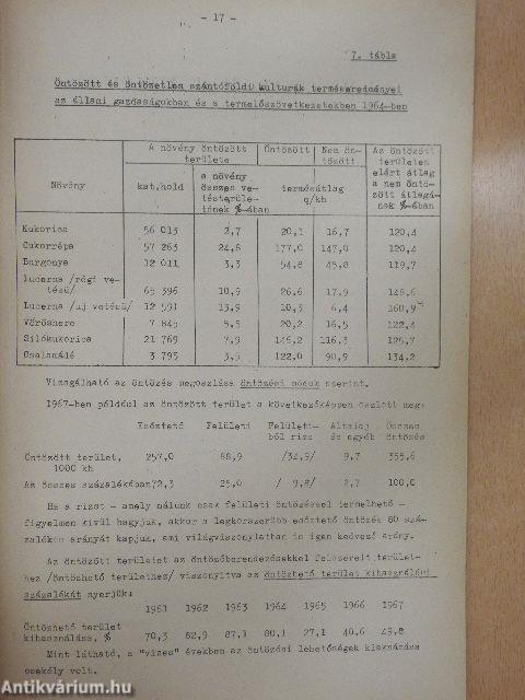 Mezőgazdaságunk helyzetének elemzése a mezőgazdasági statisztika alapján