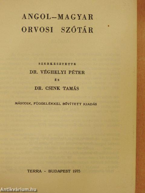 Angol-magyar orvosi szótár