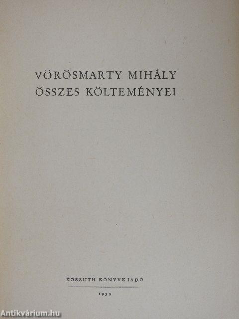 Vörösmarty Mihály összes költeményei I. (töredék)