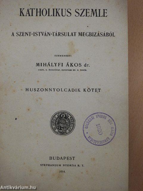 Katholikus szemle 1914. január-december I-II.