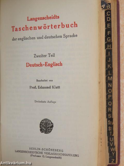 Langenscheidts Taschenwörterbuch der englischen und deutschen Sprache I-II.