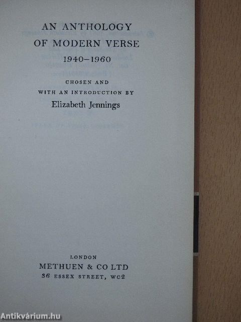 An Anthology of Modern Verse 1940-1960