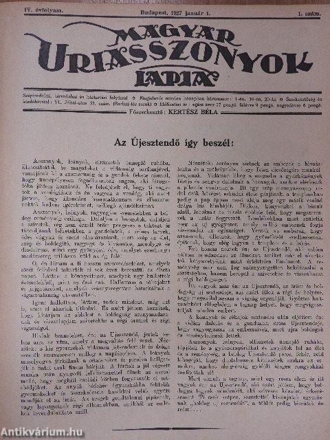 Magyar Uriasszonyok Lapja 1927. (nem teljes évfolyam)