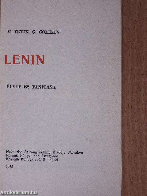 V. I. Lenin élete és tanítása