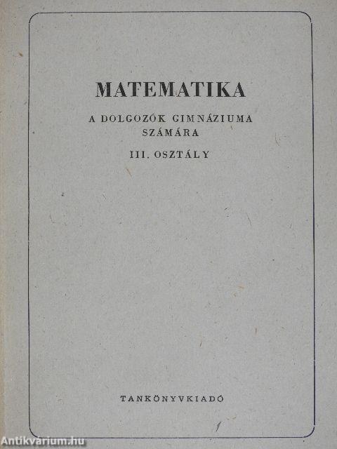 Matematika III.