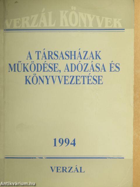 A társasházak működése, adózása és könyvvezetése