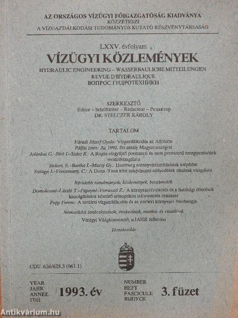 Vízügyi Közlemények 1993/3.