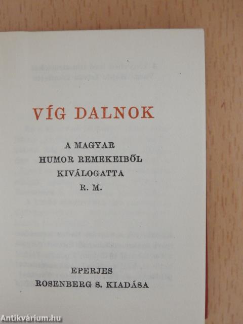 Víg dalnok (minikönyv) (számozott)