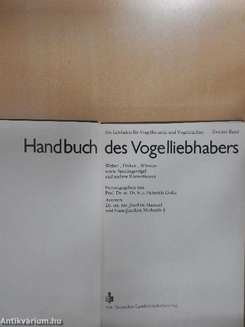 Handbuch des Vogelliebhabers 2.